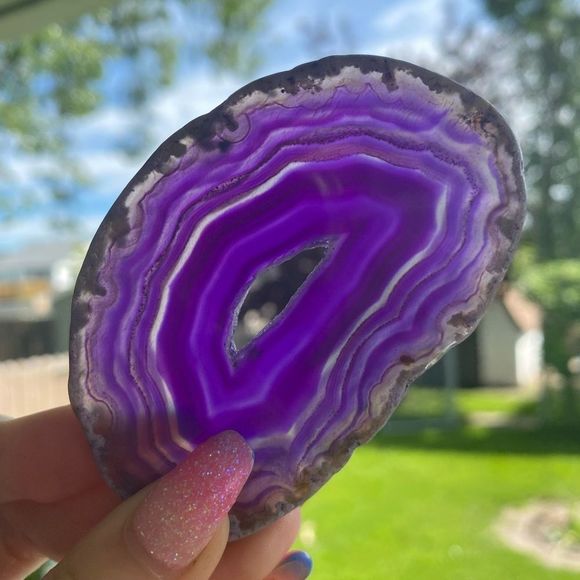 DYED Druzy Geode Agate Slices - Picture 2 of 4